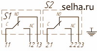 Схема электрическая принципиальная блока выключателей
