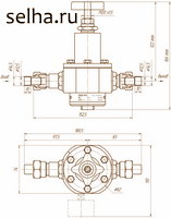 Габаритные и установочные размеры редуктора РДФ-6