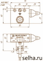 Габаритные и установочные размеры выключателей ВВ-301-П